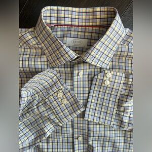 ETON - all cotton multicoloured plaid shirt Size 43 (17”neck) contemporary fit